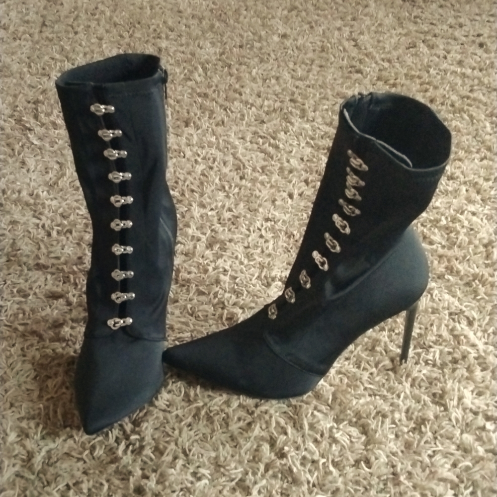 Black high heel boots (spike heel)